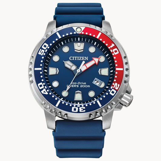 Citizen Eco-Drive Promaster Dive Blue Red Bezel BN0168-06L