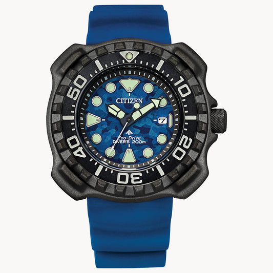 Citizen Promaster Dive Super Titanium Blue Dial Polyurethane Strap BN0227-09L