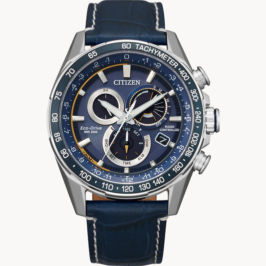 Citizen Eco-Drive PCAT Blue Dial Leather Strap CB5918-02L