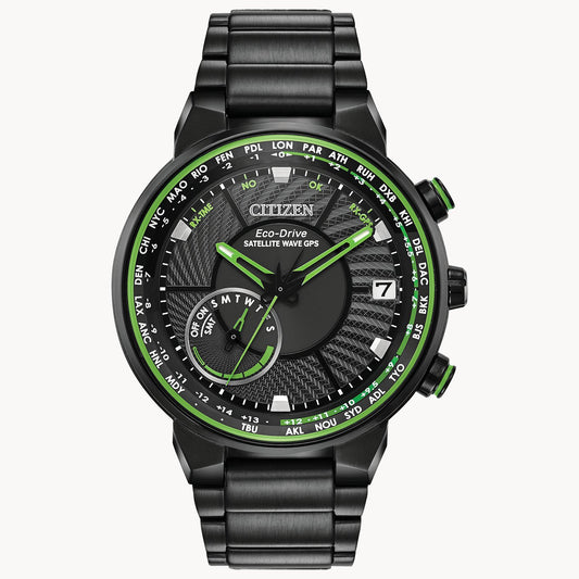 Citizen Eco-Drive Satellite Wave GPS Freedom Green Black Steel CC3035-50E