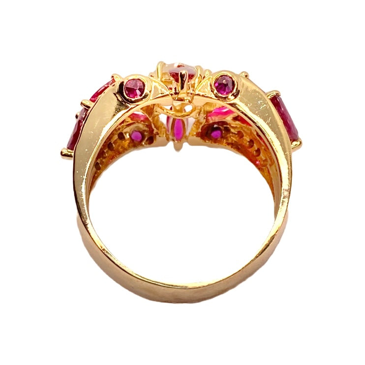 Estate Jewelry 14K Yellow Gold Diamond and Ruby Ring