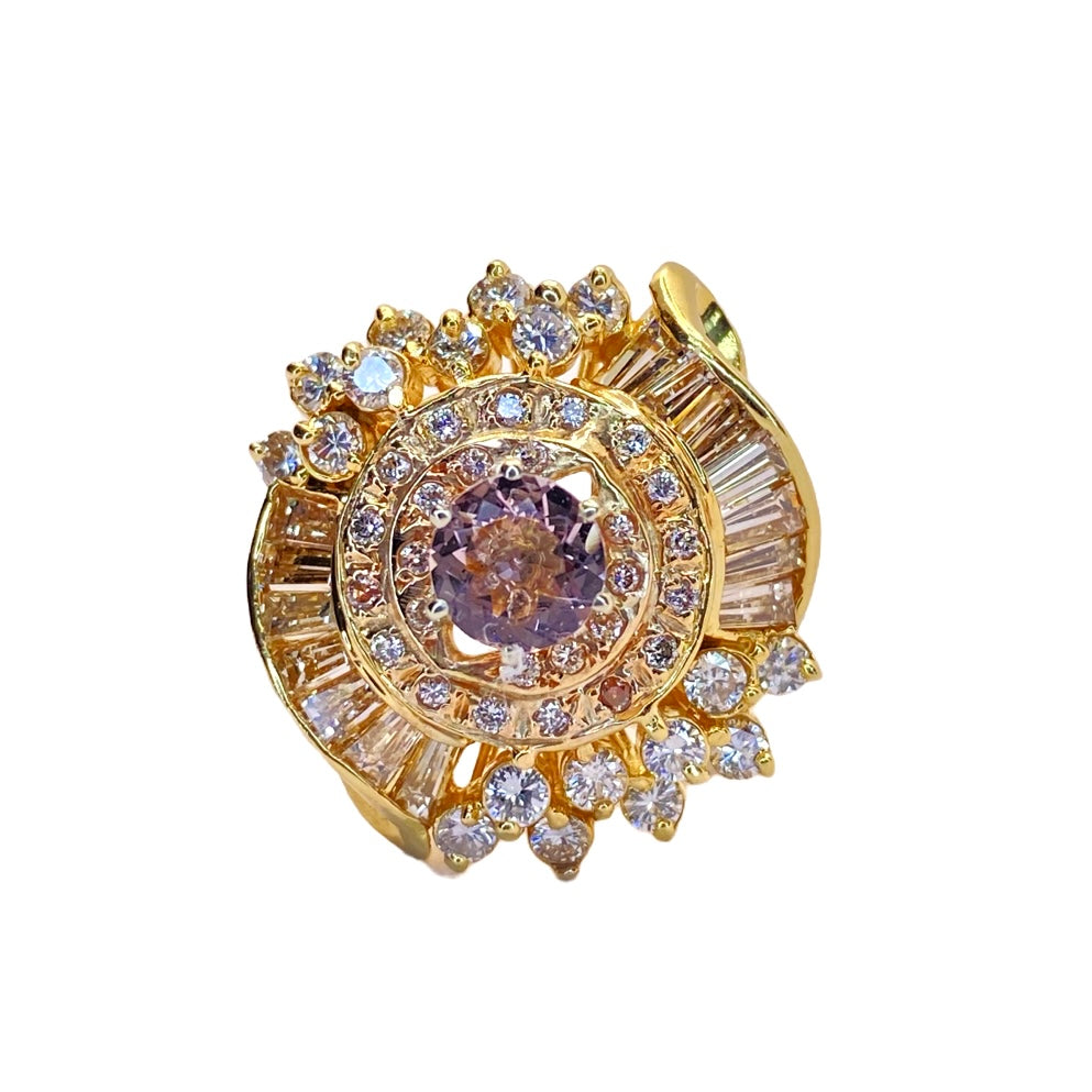 Estate Jewelry 14K Diamond and Morganite Ring