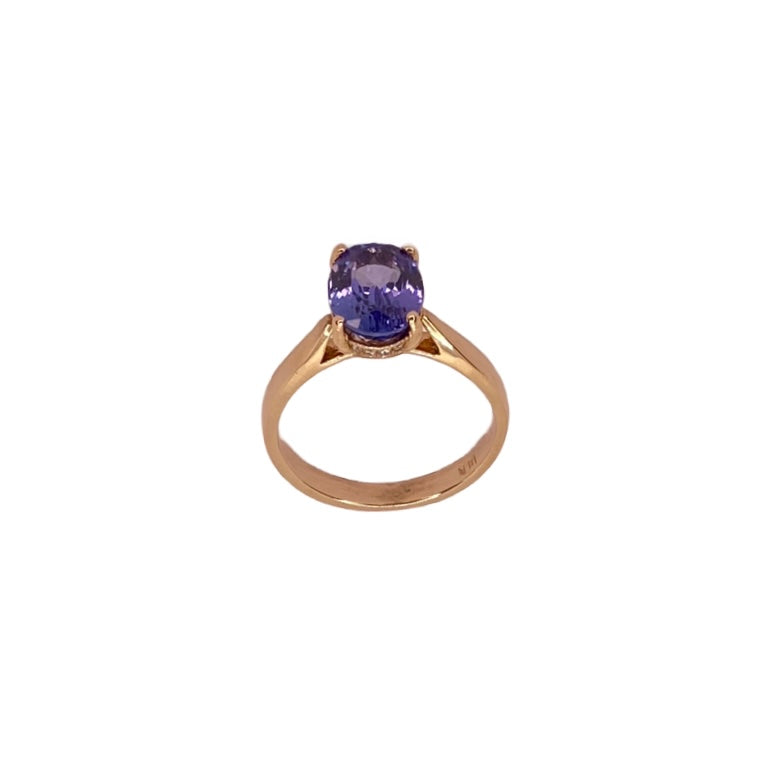 14K Rose Gold Womens Tanzanite Ring