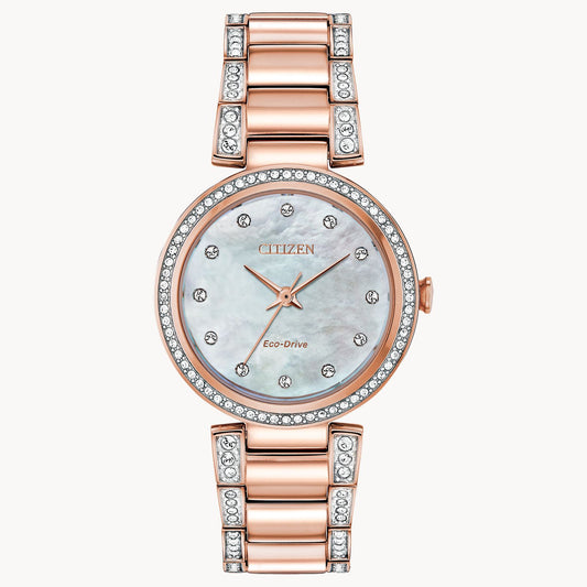 Citizen Silhouette Crystal Rose Gold Tone EM0843-51D