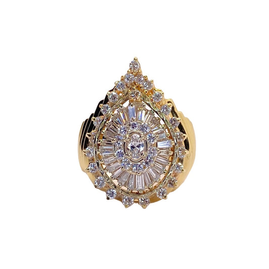 Estate Jewelry 14K Yellow Gold Diamond Cocktail Ring