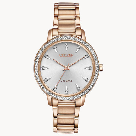Citizen Silhouette Crystal Rose Gold Tone FE7043-55A