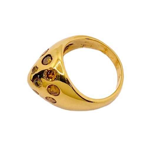 14K Yellow Gold Multi-Colored Diamond Ring