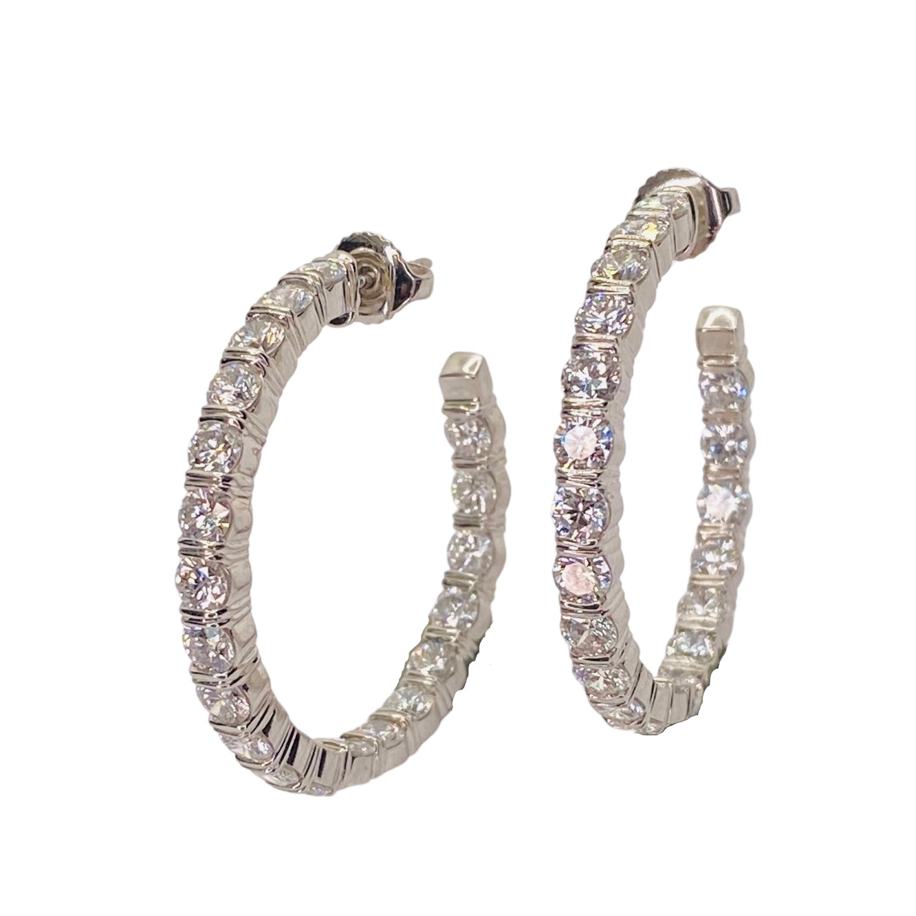 Platinum Harry Winston Diamond Hoop Earrings