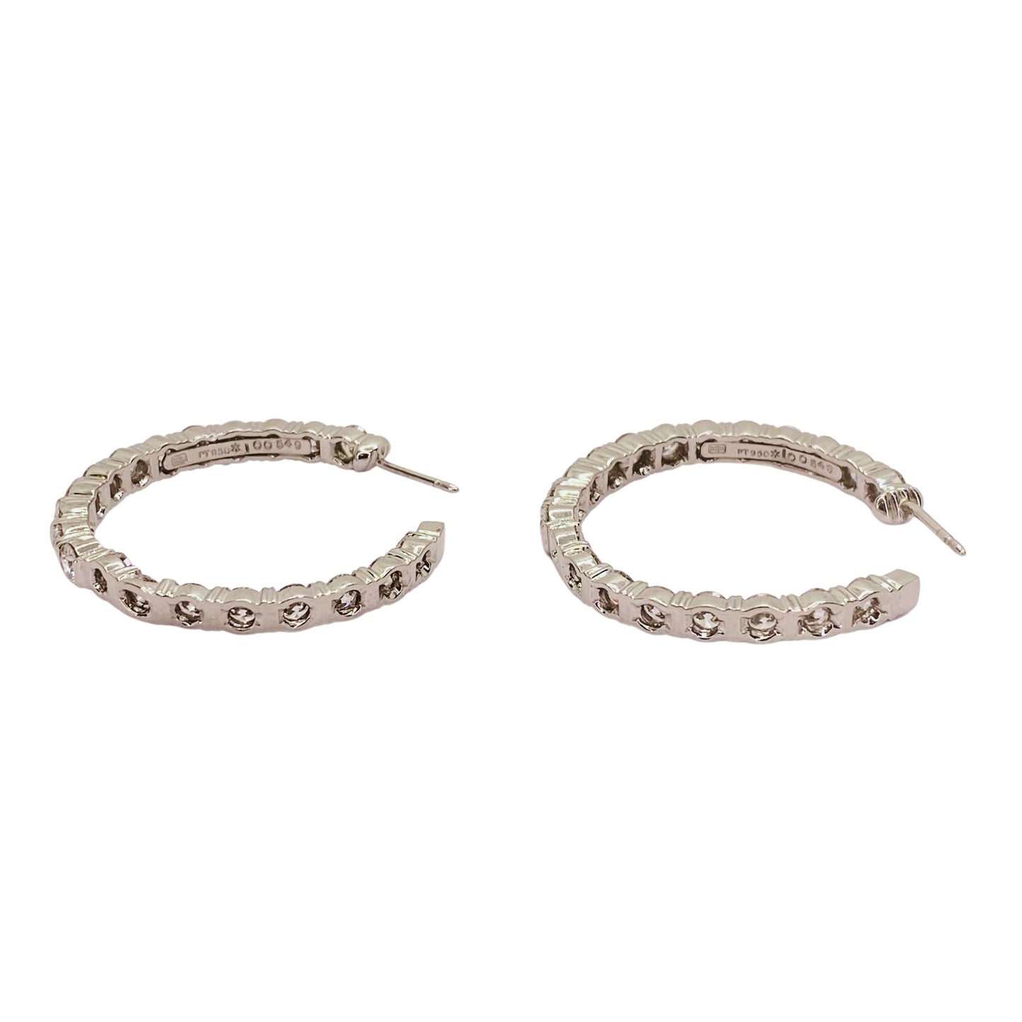 Platinum Harry Winston Diamond Hoop Earrings