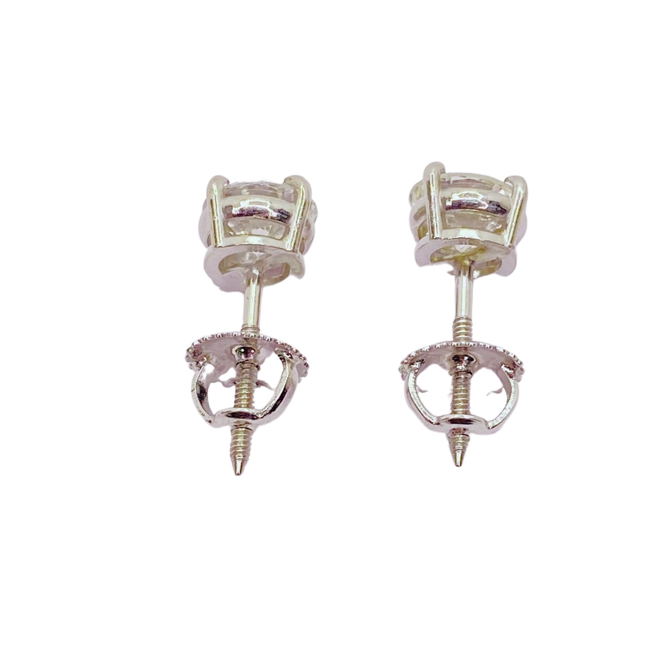 18K White Gold Diamond Stud Earrings