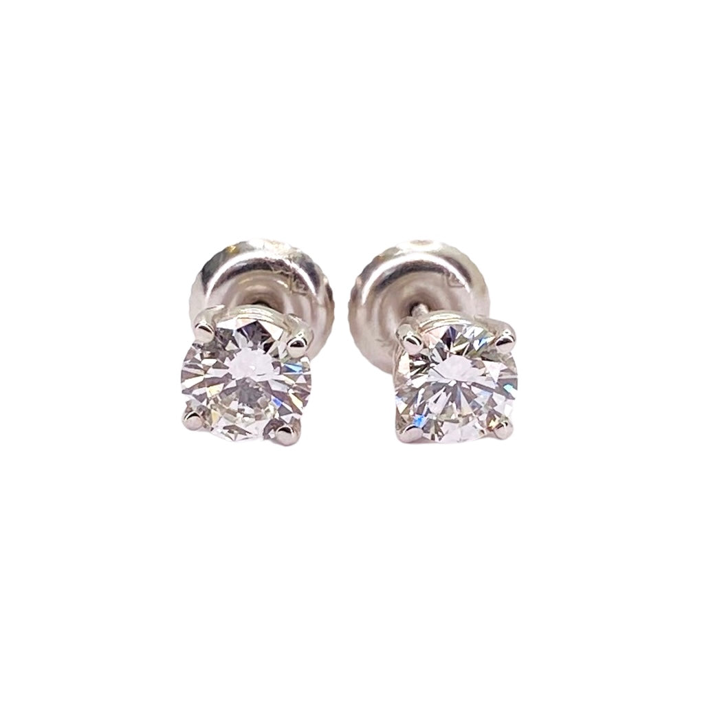 18K White Gold Diamond Stud Earrings