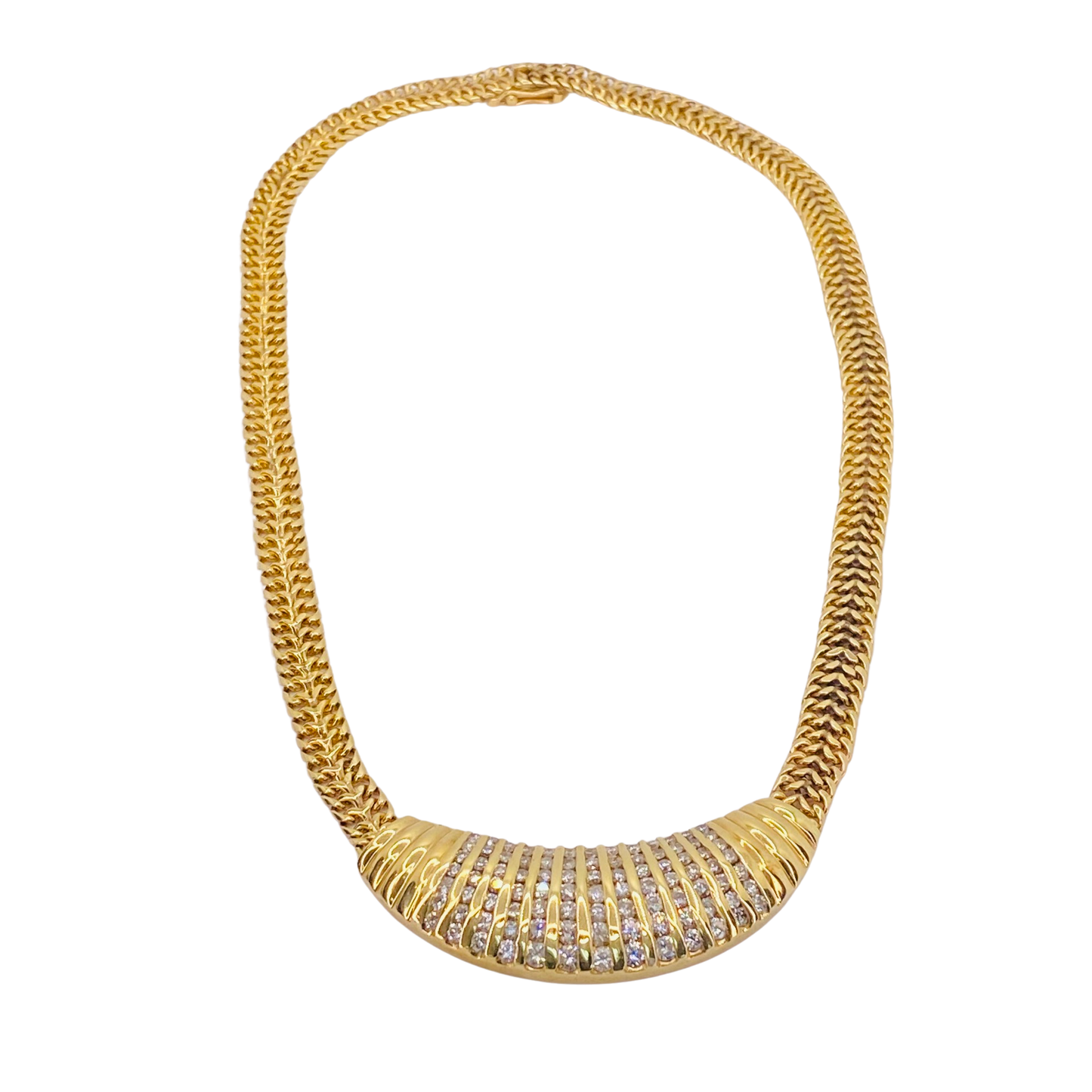 Estate Jewelry 14K Yellow Gold Diamond Cocktail Necklace