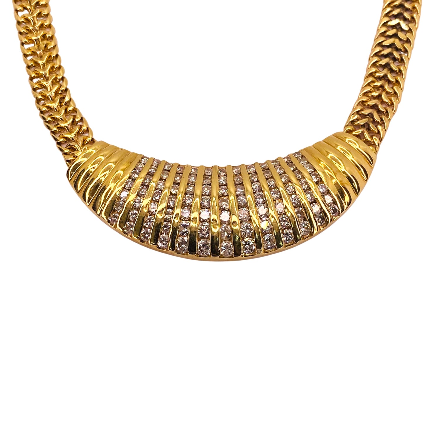 Estate Jewelry 14K Yellow Gold Diamond Cocktail Necklace