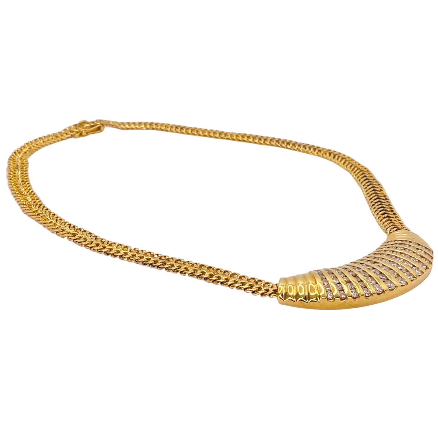 Estate Jewelry 14K Yellow Gold Diamond Cocktail Necklace