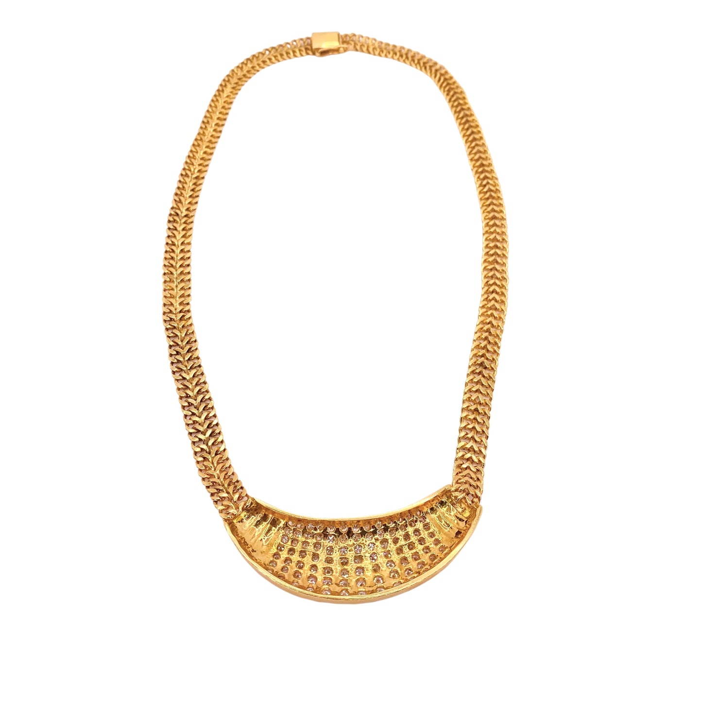 Estate Jewelry 14K Yellow Gold Diamond Cocktail Necklace