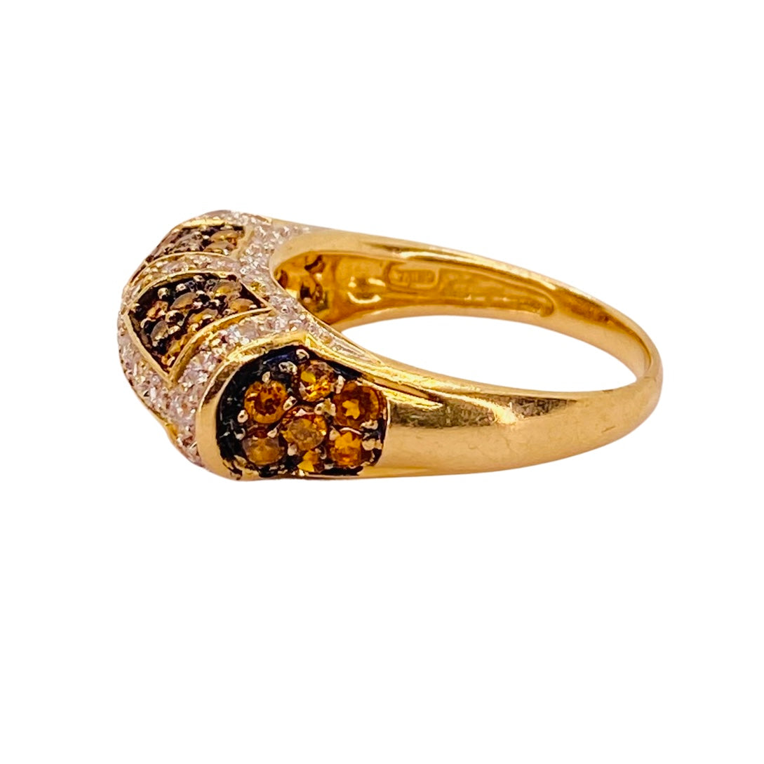 Estate Jewelry 14K Yellow Gold Citrine and Diamond Ring