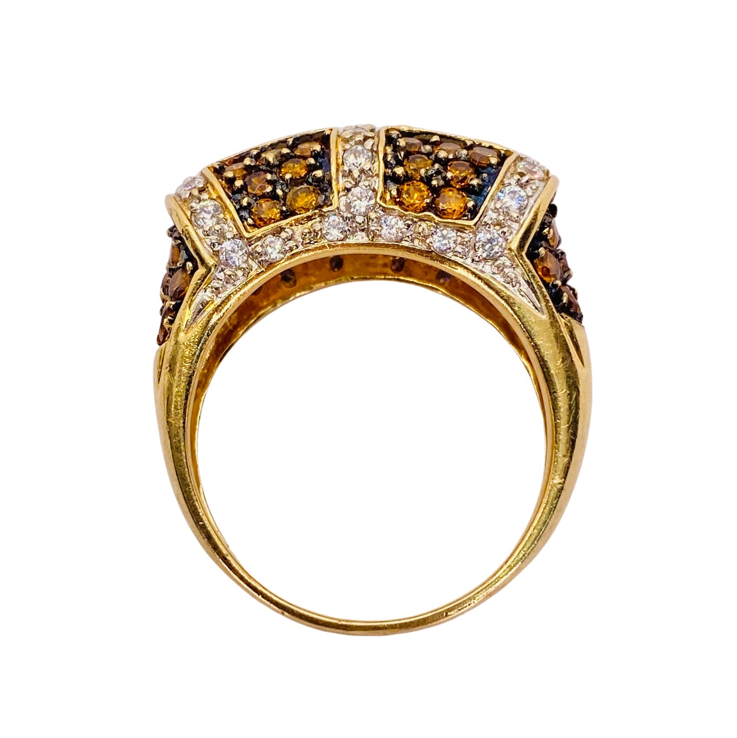 Estate Jewelry 14K Yellow Gold Citrine and Diamond Ring