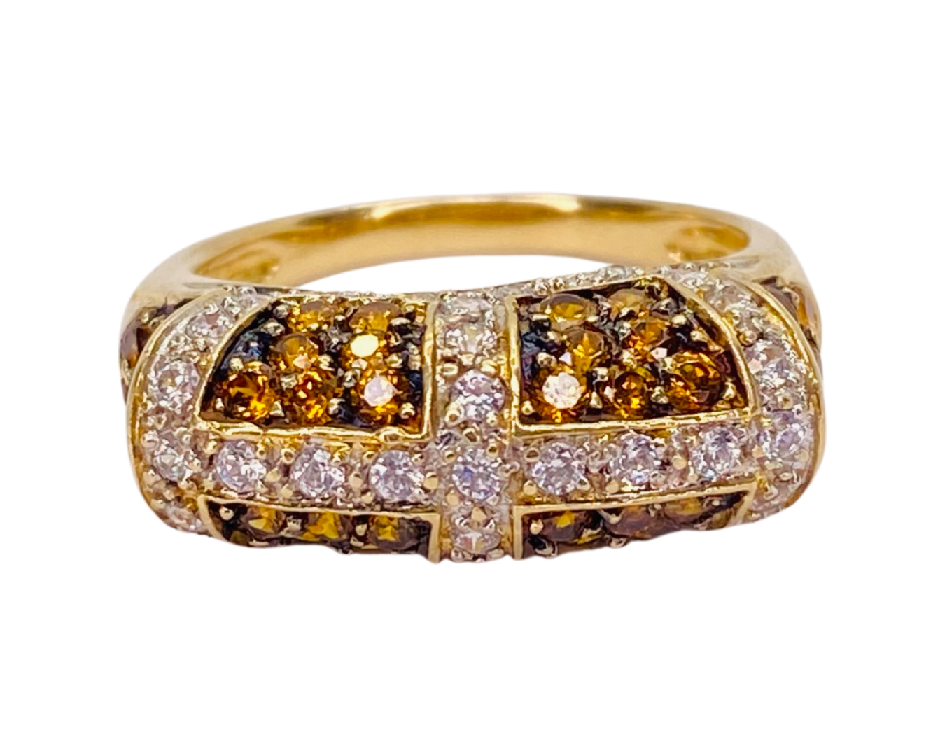 Estate Jewelry 14K Yellow Gold Citrine and Diamond Ring