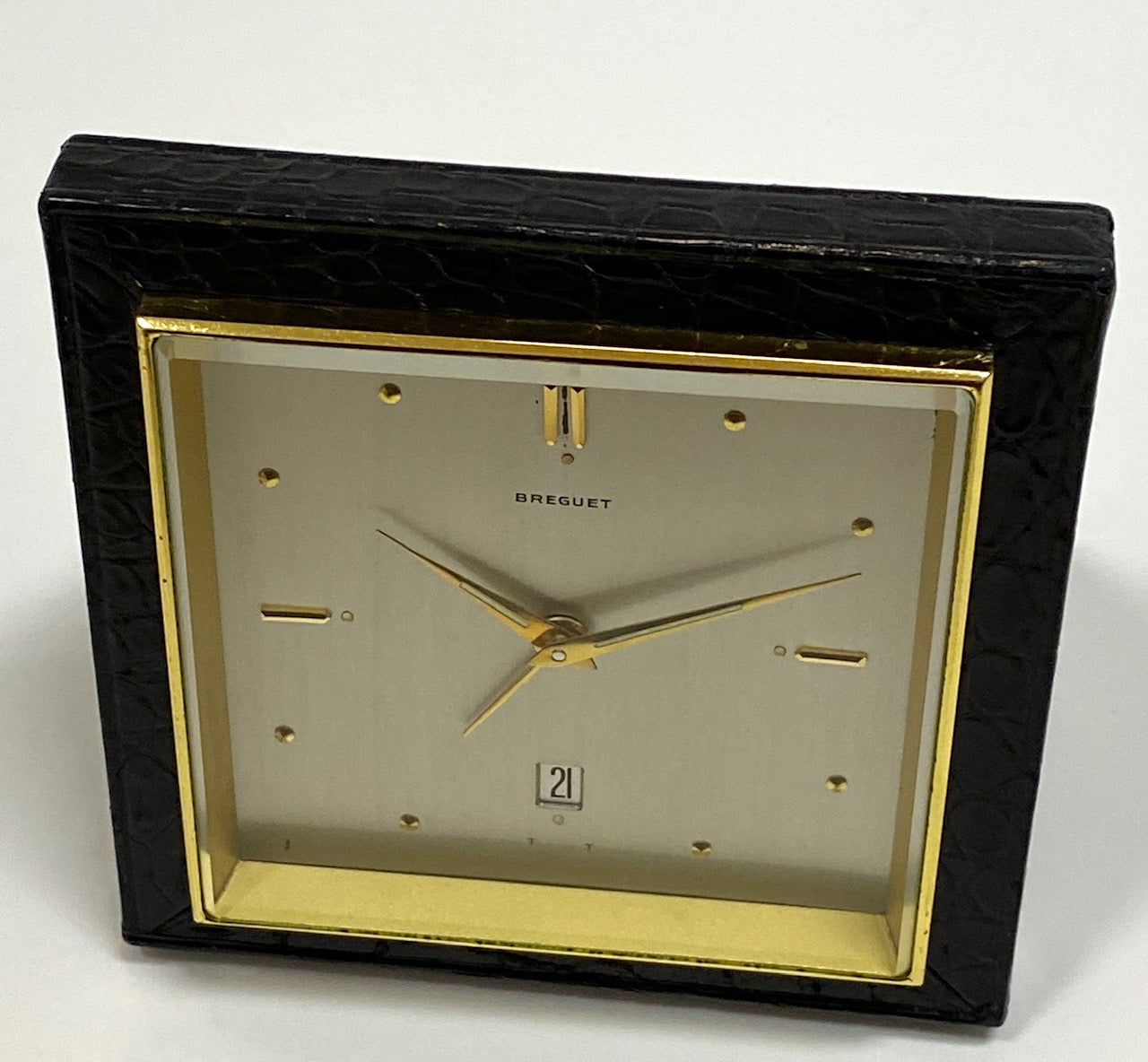 Breguet Vintage Desk Alarm Clock with Date B1405