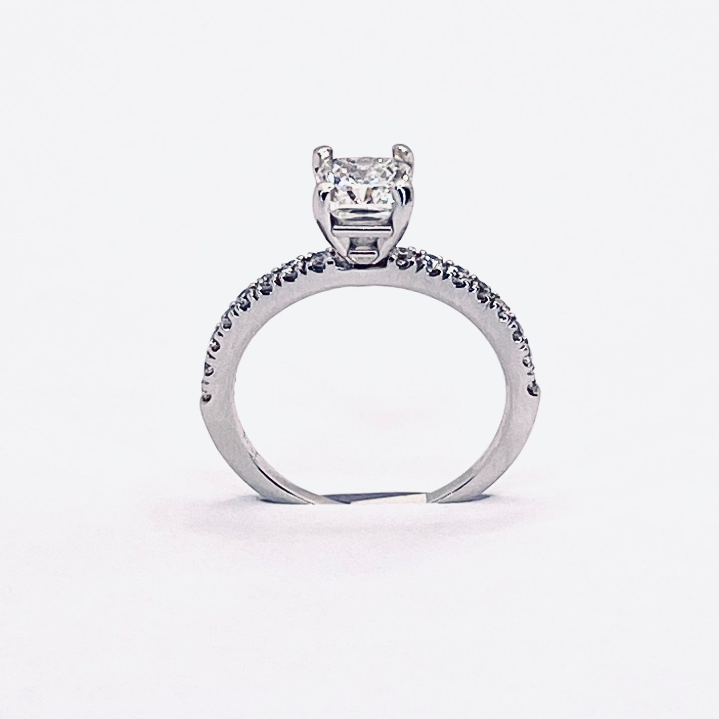 14K White Gold Princess Cut Diamond Ring