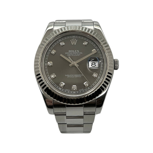 ROLEX Datejust 41 Factory Slate Diamond Dial 126334