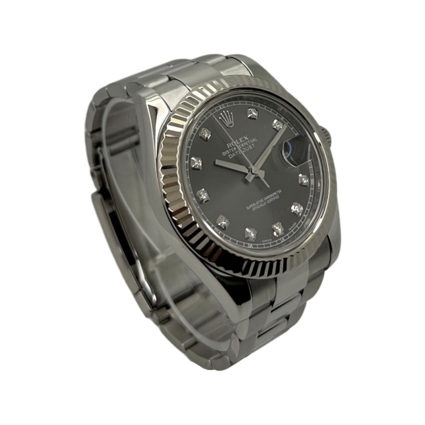 ROLEX Datejust 41 Factory Slate Diamond Dial 126334