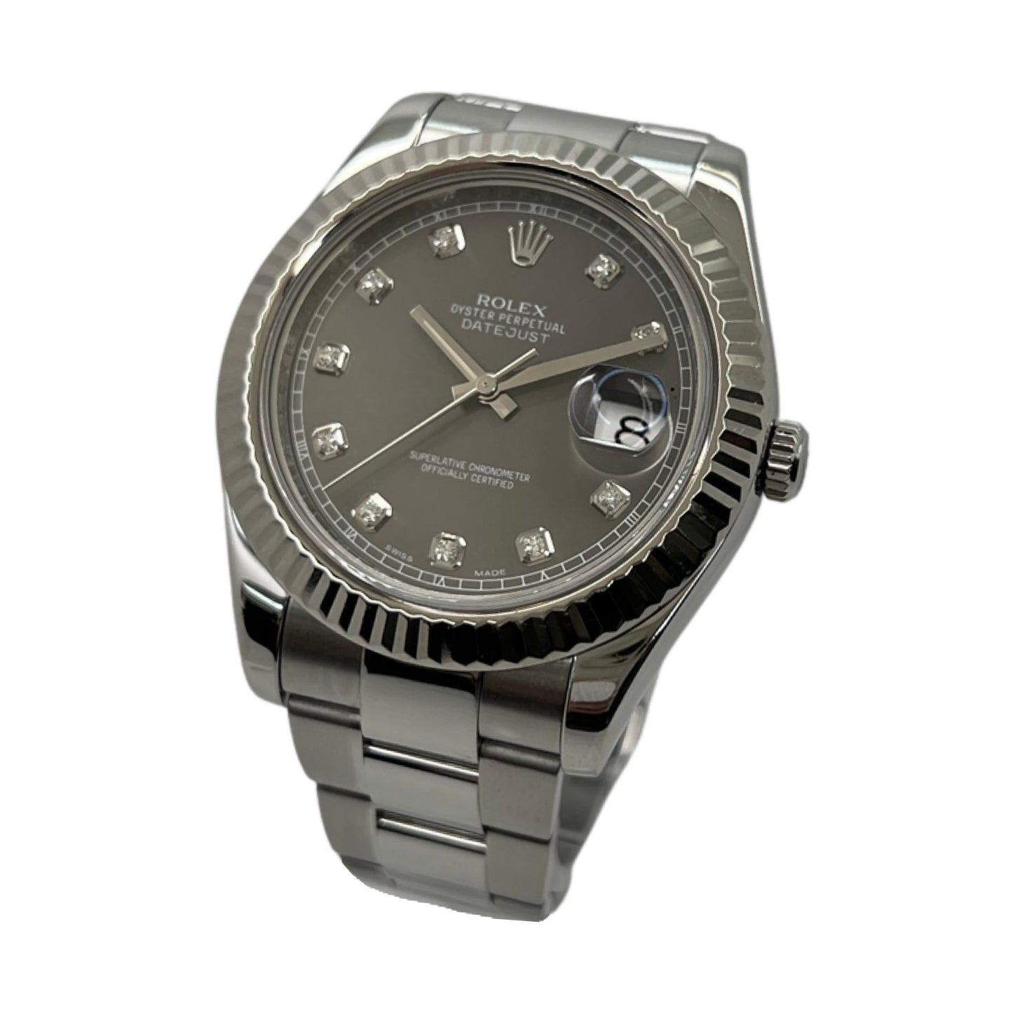 ROLEX Datejust 41 Factory Slate Diamond Dial 126334