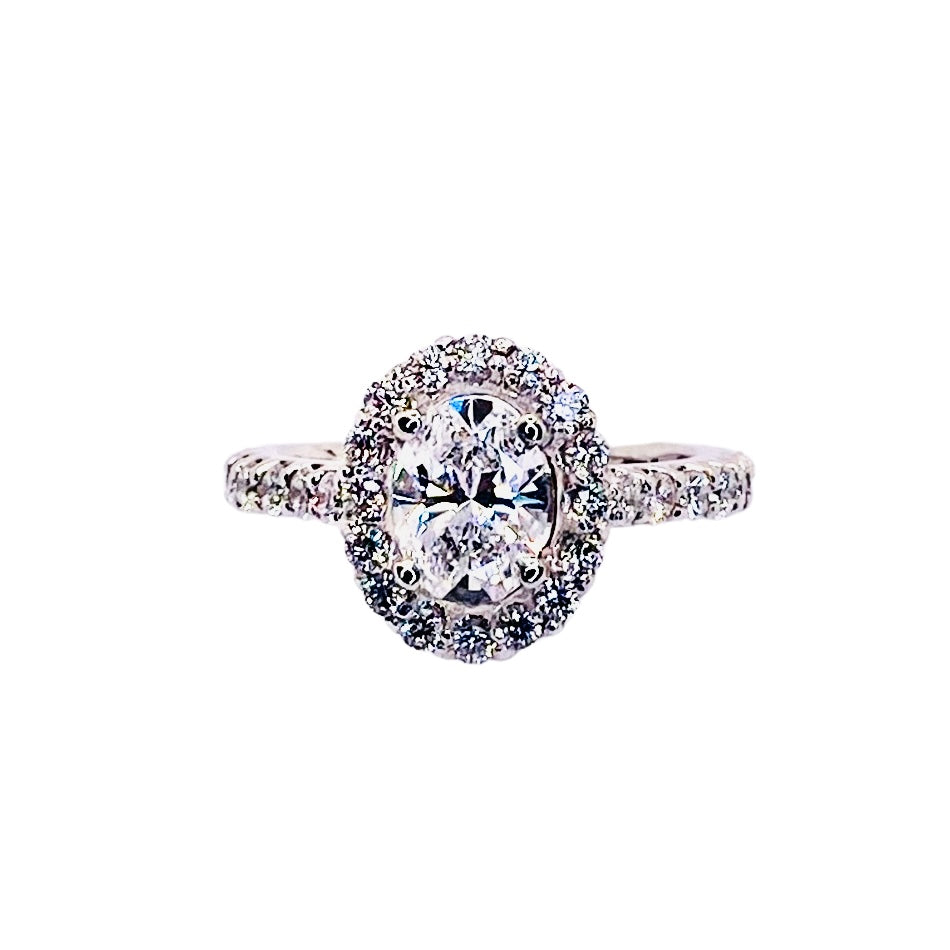 Platinum Oval Diamond Engagement Ring