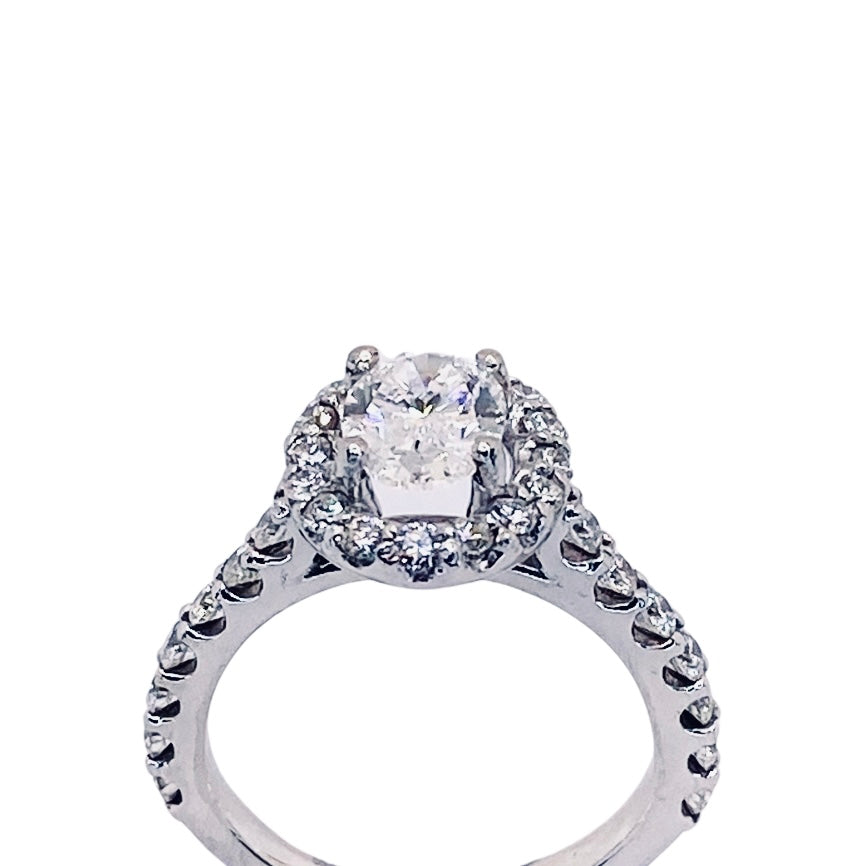 Platinum Oval Diamond Engagement Ring