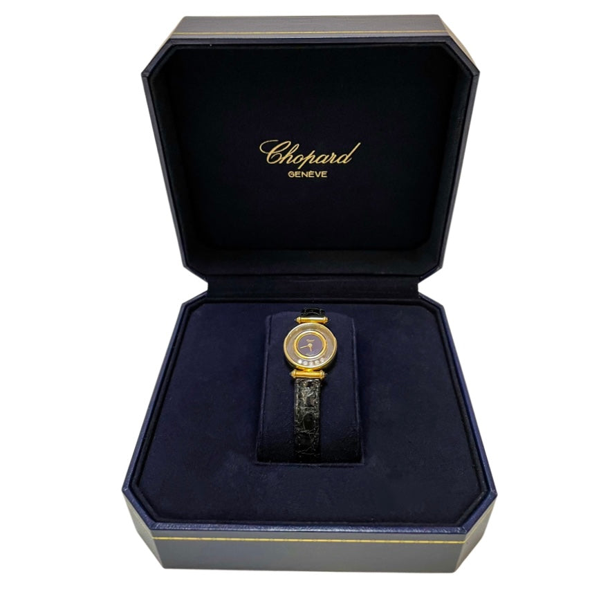 Chopard Happy Diamonds 18K Yellow Gold Black Dial 20/4780-23