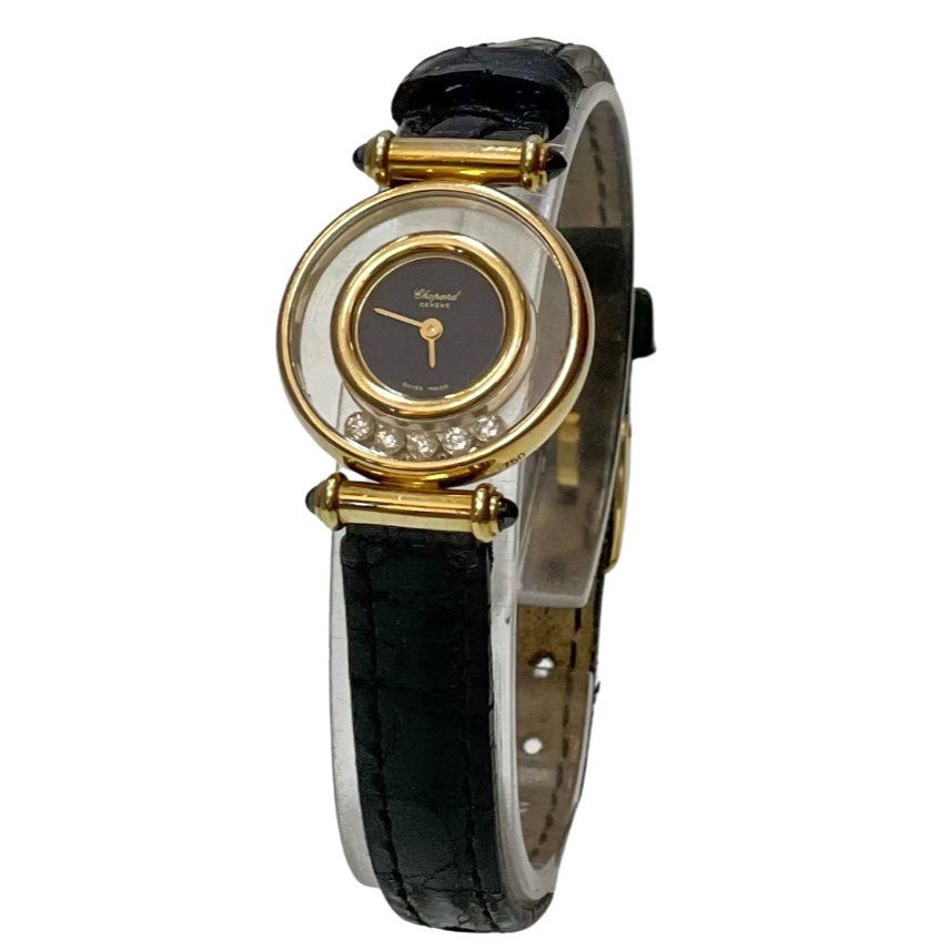 Chopard Happy Diamonds 18K Yellow Gold Black Dial 20/4780-23