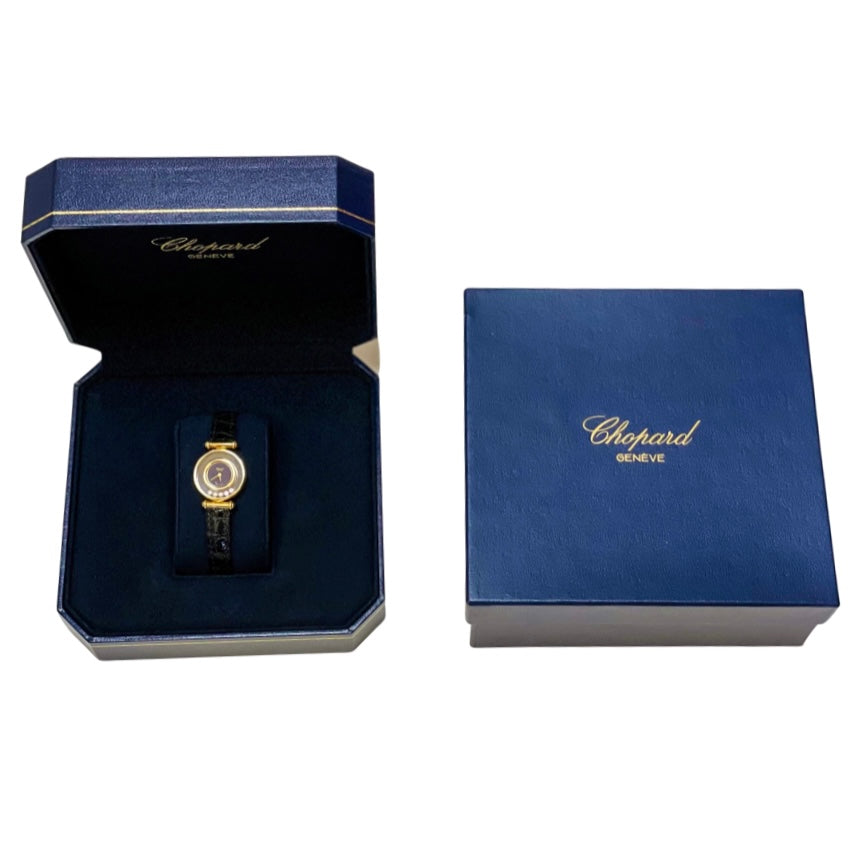 Chopard Happy Diamonds 18K Yellow Gold Black Dial 20/4780-23