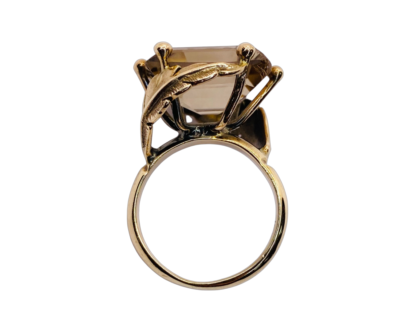 Estate Jewelry 14K Rose Gold Smokey Quartz Ring