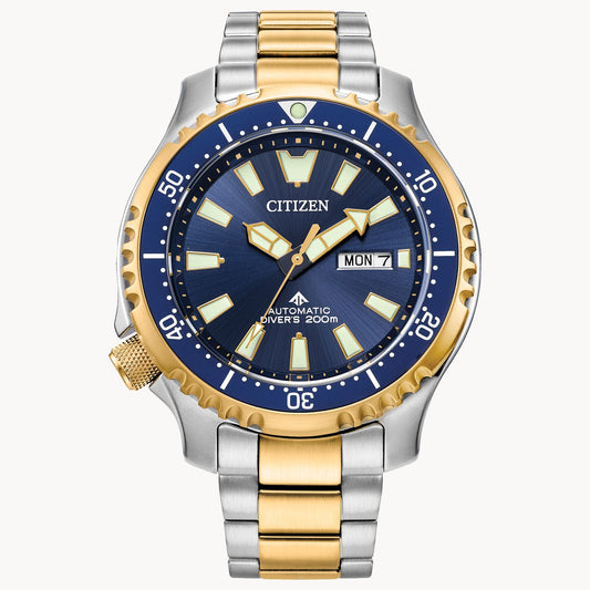 Citizen Promaster Dive Automatic Blue Gold Tone/ Stainless Steel Bracelet NY0154-51L