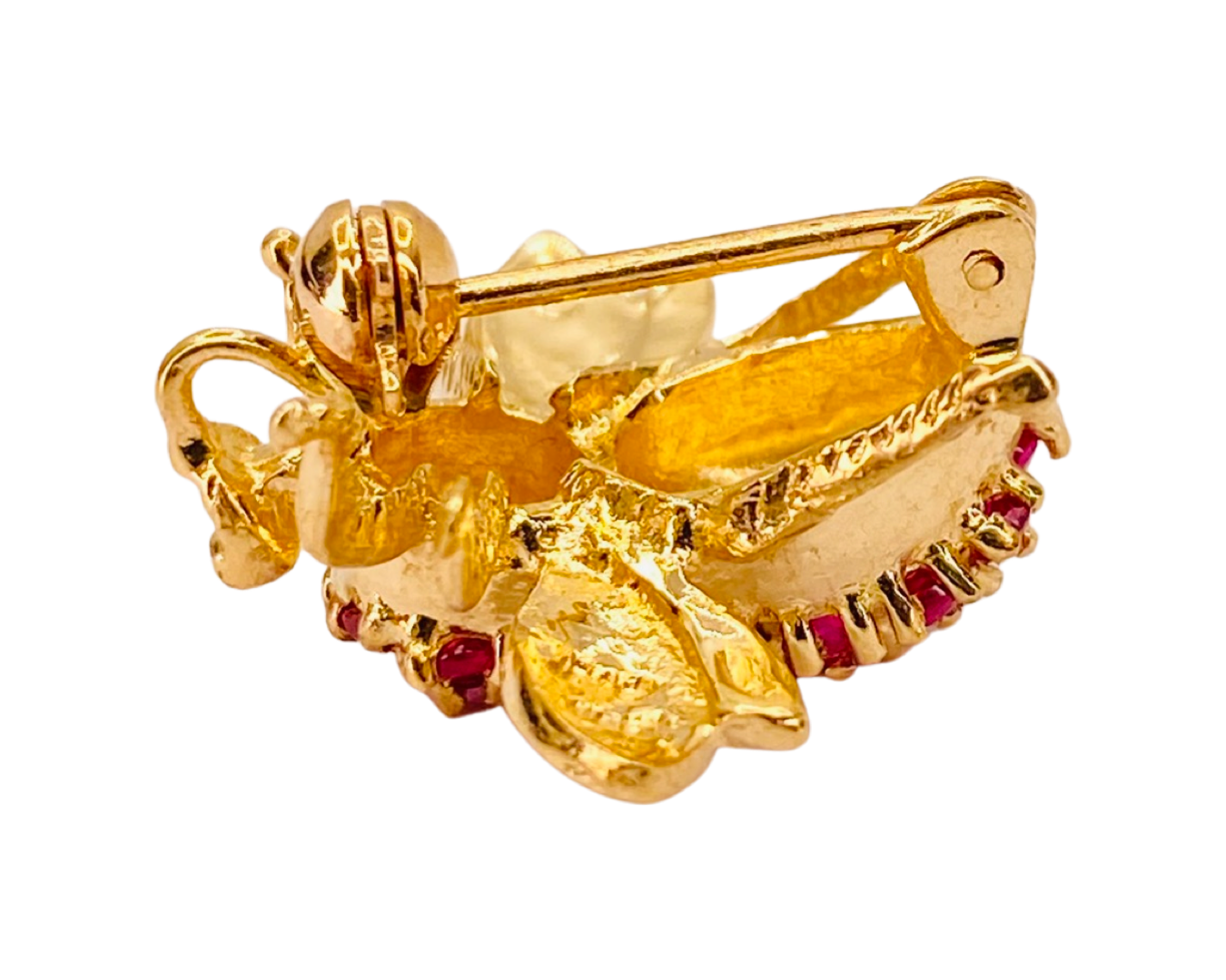 14K Yellow Gold Bee Ruby Brooch/ Pendant