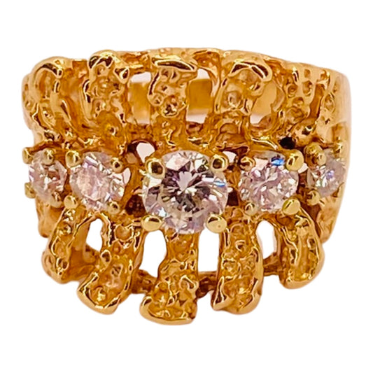 Estate Jewelry 14K Yellow Gold Diamond Ring