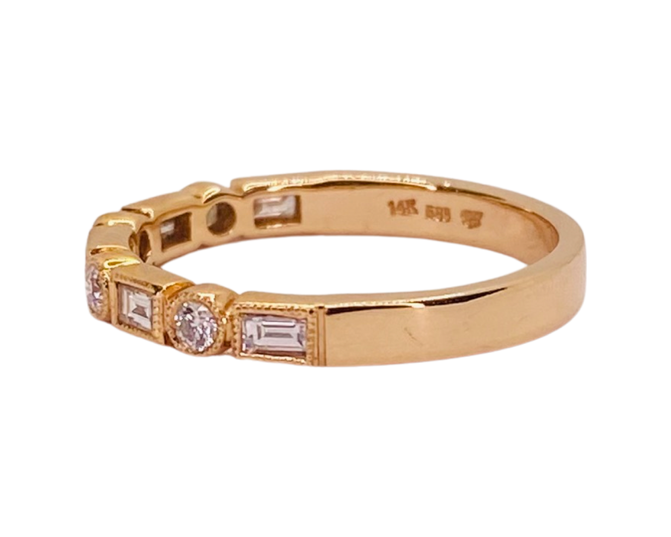 14K Rose Gold Womens Diamond Ring