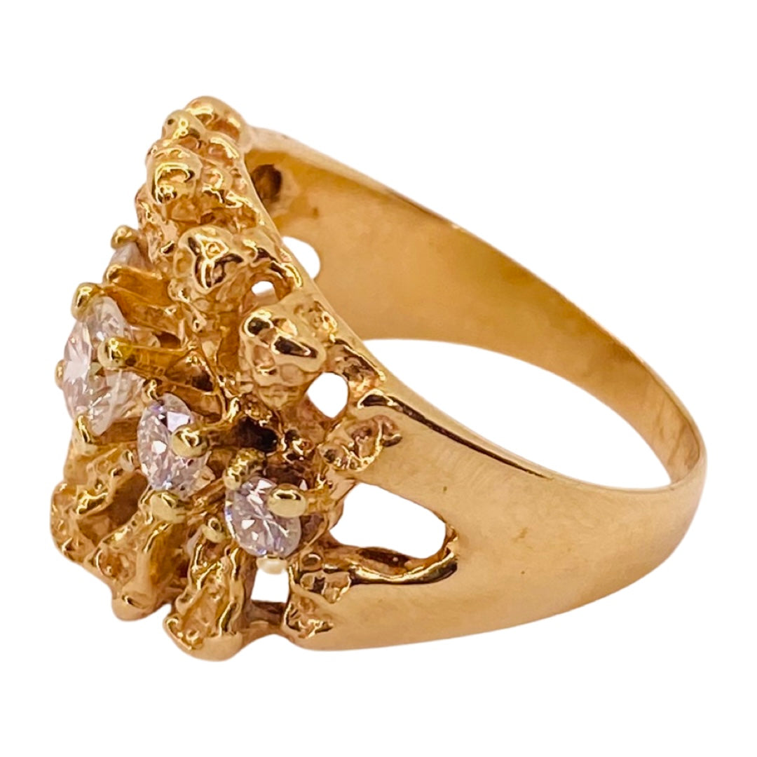 Estate Jewelry 14K Yellow Gold Diamond Ring