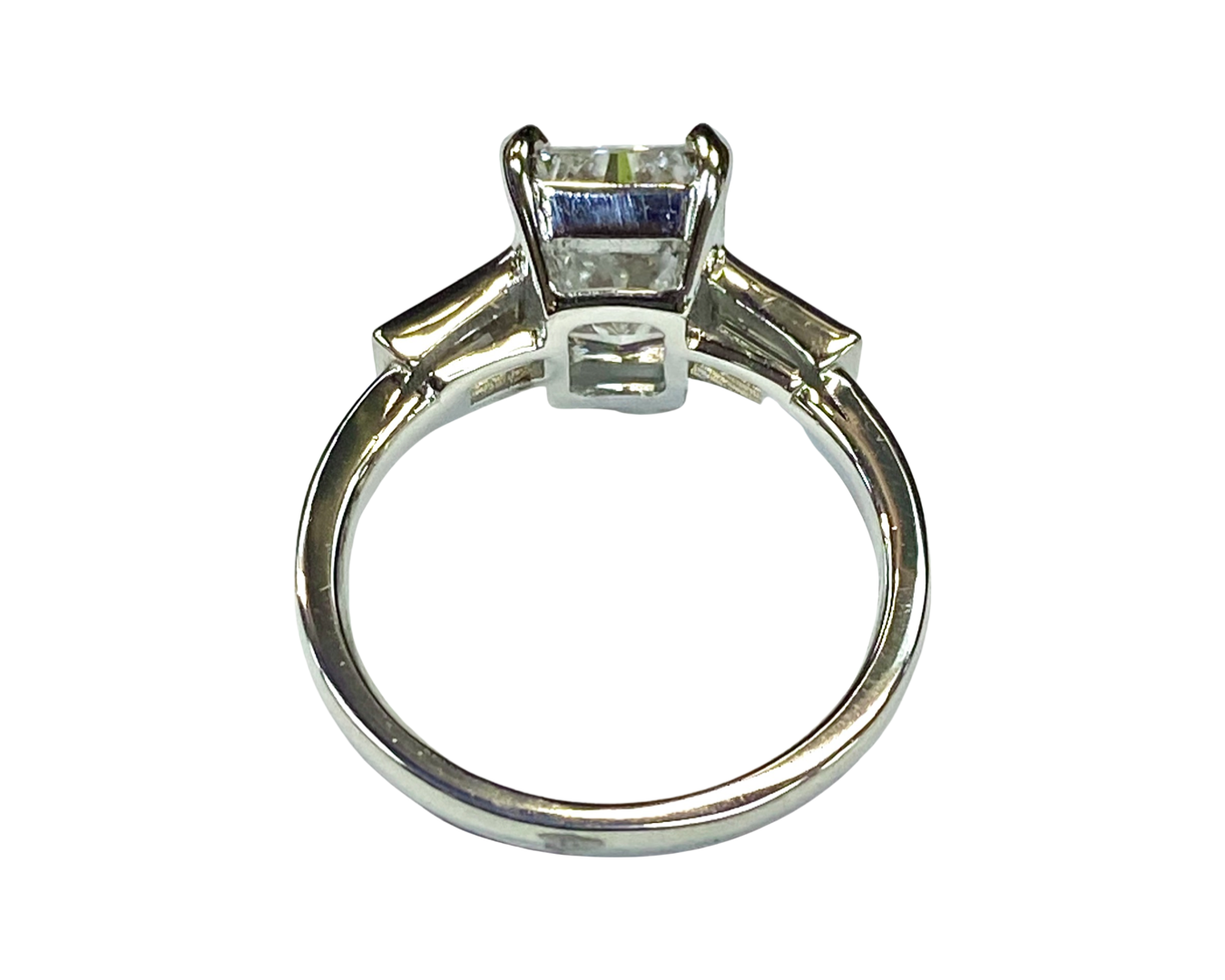 Platinum Emerald Cut Diamond Ring