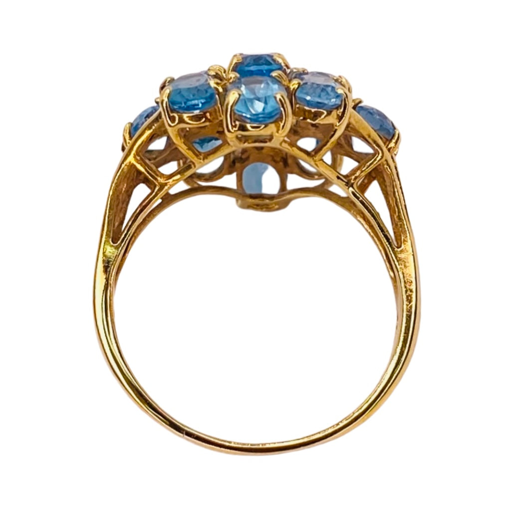 Estate Jewelry 14K Yellow Gold Blue Topaz Ring