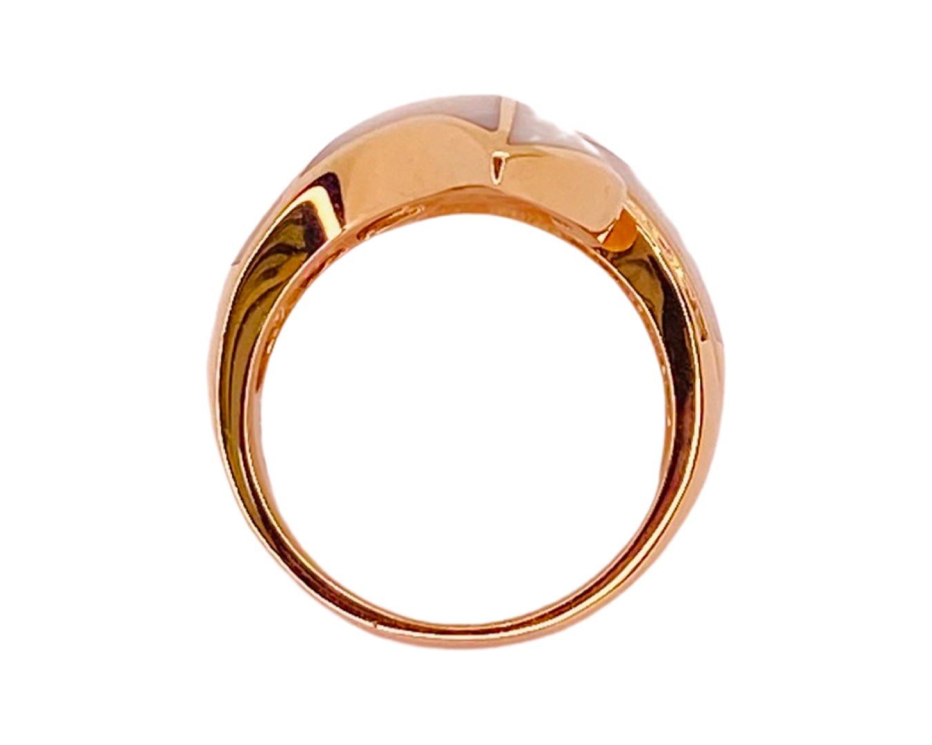 Estate Jewelry 14K Rose Gold Mother-of- Pearl Inlay Ring