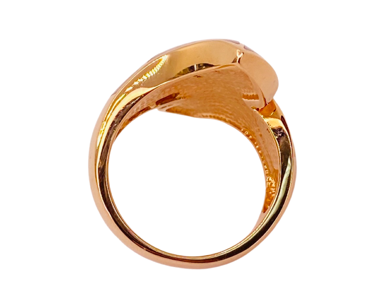 Estate Jewelry 14K Rose Gold Mother-of- Pearl Inlay Ring