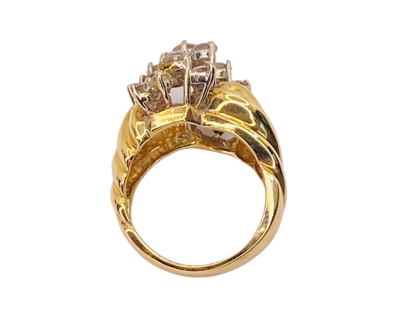 Estate Jewelry 18K Yellow Gold Cluster Diamond Ring