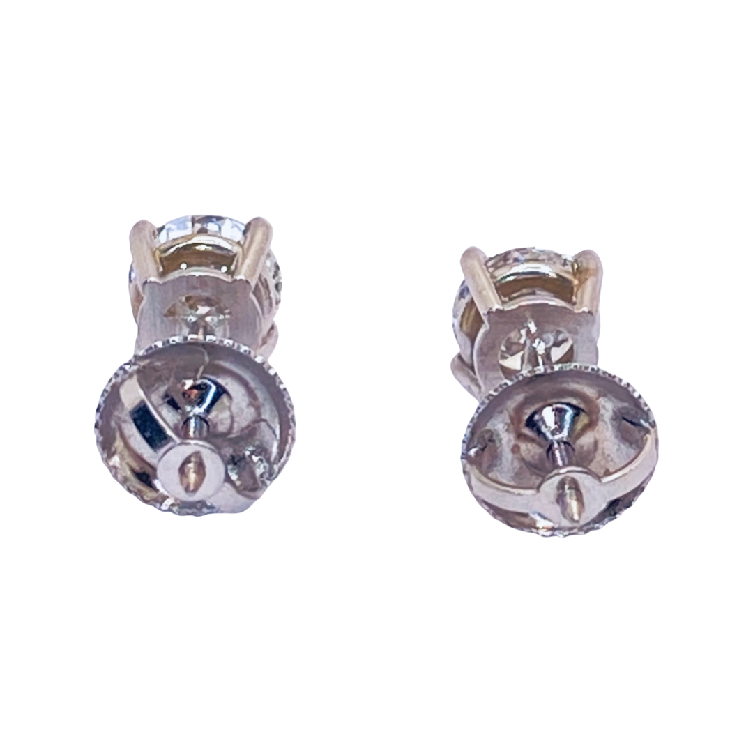 18K White Gold Diamond Stud Earrings